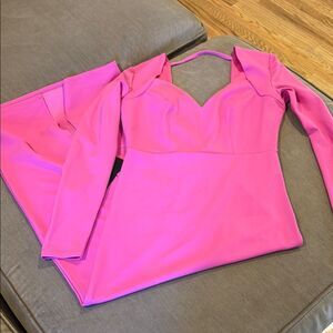 Bebe Fuchsia Long Sleeve Dress
